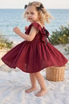 Parla Kids Kız Çocuk Bordo Cherry Fiyonklu Fırfırlı Elbise Toka Takım, Elbise – Parla Kids resmi ürün görseli
