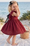Parla Kids Kız Çocuk Bordo Cherry Fiyonklu Fırfırlı Elbise Toka Takım, Elbise – Parla Kids resmi ürün görseli