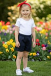 Parla Kids Kız Çocuk Çizgili Jean Şort Bandana Takım, İNDİRİM – Parla Kids resmi ürün görseli