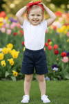 Parla Kids Kız Çocuk Çizgili Jean Şort Bandana Takım, İNDİRİM – Parla Kids resmi ürün görseli