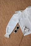 Parla Kids Kız Çocuk Ekru Dantel Detaylı Uzun Kollu Çıtçıtlı Bluz Gömlek Body, Body/Bluz – Parla Kids resmi ürün görseli