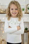Parla Kids Kız Çocuk Ekru Uzun Kollu Bisiklet Yaka Fisto Detaylı Body Bluz, Body/Bluz – Parla Kids resmi ürün görseli