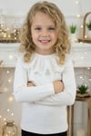 Parla Kids Kız Çocuk Ekru Uzun Kollu Bisiklet Yaka Fisto Detaylı Body Bluz, Body/Bluz – Parla Kids resmi ürün görseli