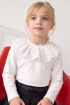 Parla Kids Kız Çocuk Ekru Uzun Kollu Bisiklet Yaka Fisto Detaylı Body Bluz, Body/Bluz – Parla Kids resmi ürün görseli