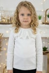 Parla Kids Kız Çocuk Ekru Uzun Kollu Bisiklet Yaka Fisto Detaylı Body Bluz, Body/Bluz – Parla Kids resmi ürün görseli