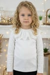 Parla Kids Kız Çocuk Ekru Uzun Kollu Bisiklet Yaka Fisto Detaylı Body Bluz, Body/Bluz – Parla Kids resmi ürün görseli