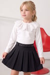 Parla Kids Kız Çocuk Ekru Uzun Kollu Bisiklet Yaka Fisto Detaylı Body Bluz, Body/Bluz – Parla Kids resmi ürün görseli