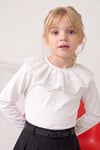 Parla Kids Kız Çocuk Ekru Uzun Kollu Bisiklet Yaka Fisto Detaylı Body Bluz, Body/Bluz – Parla Kids resmi ürün görseli