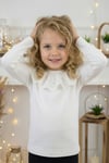 Parla Kids Kız Çocuk Ekru Uzun Kollu Bisiklet Yaka Fisto Detaylı Body Bluz, Body/Bluz – Parla Kids resmi ürün görseli