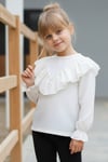 Parla Kids Kız Çocuk Ekru V Fırfırlı Uzun Kollu 29 Ekim Bluz Gömlek Body , Body/Bluz – Parla Kids resmi ürün görseli
