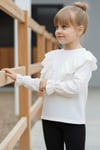 Parla Kids Kız Çocuk Ekru V Fırfırlı Uzun Kollu 29 Ekim Bluz Gömlek Body , Body/Bluz – Parla Kids resmi ürün görseli