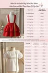 Parla Kids Kız Çocuk Helen Kırmızı Askılı Bağlama Jile 29 Ekim Elbise Ekru Dantel Kısa Kollu Bluz Abiye Takım, Elbise – Parla Kids resmi ürün görseli