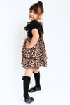 Parla Kids Kız Çocuk Helen Leopar Askılı Kat Kat Bağlama Detaylı Jile Elbise Dantel Bluz Takım, Elbise – Parla Kids resmi ürün görseli
