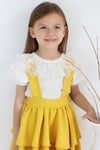 Parla Kids Kız Çocuk Helen Sarı Askılı Kat Kat Jile Bağlama Detaylı Elbise, Elbise – Parla Kids resmi ürün görseli