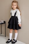 Parla Kids Kız Çocuk Helen Siyah Elbise Jile Dantel Bluz 23 Nisan 29 Ekim Gösteri Kıyafeti Uzun Kollu, Elbise – Parla Kids resmi ürün görseli