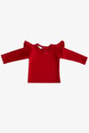 Parla Kids Kız Çocuk Kırmızı Omuz Fırfırlı Bisiklet Yaka Body Sweatshirt, Üst Giyim – Parla Kids resmi ürün görseli