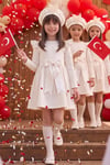 Parla Kids Kız Çocuk Krem Sofia Pamuklu Fiyonk Detaylı Yılbaşı Elbise Kep Abiye Takım, Elbise – Parla Kids resmi ürün görseli