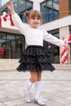 Parla Kids Kız Çocuk Payet Detaylı 3 Katlı Party Etek, Tayt/Pantolon – Parla Kids resmi ürün görseli