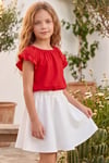 Parla Kids Kız Çocuk Kırmızı Bluz Krem Etek 23 Nisan 29 Ekim Gösteri Takımı,  – Parla Kids resmi ürün görseli