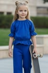 Parla Kids Kız Çocuk Saks Mavi Pantolon Takım, Sets – Parla Kids resmi ürün görseli