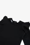 Parla Kids Kız Çocuk Siyah Omuz Fırfırlı Bisiklet Yaka Body Sweatshirt, Üst Giyim – Parla Kids resmi ürün görseli