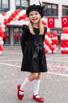 Parla Kids Kız Çocuk Krem Sofia Pamuklu Fiyonk Detaylı Yılbaşı Elbise Kep Abiye Takım, Elbise – Parla Kids resmi ürün görseli
