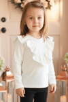 Parla Kids Kız Çocuk Snowy Bisiklet Yaka Pamuklu Uzun Kollu İspanyol Pantolon Alt Üst Takım, Body/Bluz – Parla Kids resmi ürün görseli