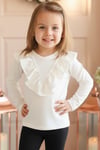 Parla Kids Kız Çocuk Snowy Bisiklet Yaka Pamuklu Uzun Kollu İspanyol Pantolon Alt Üst Takım, Body/Bluz – Parla Kids resmi ürün görseli