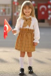 Parla Kids Kız Çocuk Uzun Kollu Hardal Etek Ekru Bluz Fular 23 Nisan Takım, Takım – Parla Kids resmi ürün görseli