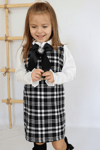 Parla Kids Kız Çocuk Vanessa Broş Detaylı Tüvit Siyah Uzun Kollu Yılbaşı Elbisesi, Elbise – Parla Kids resmi ürün görseli