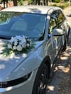 Beyaz Liyumlu İncili Gelin Arabası Süsleme Seti