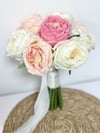 Candy Peony Islak Şakayık Gelin Buketi | Pudra Pembe Somon Detaylı Tasarım