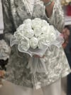 Cloud Peony Beyaz Şakayık Gelin Buketi | Fırfır Tüllü Tasarım