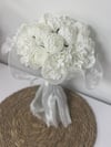 Cloud Peony Beyaz Şakayık Gelin Buketi | Fırfır Tüllü Tasarım
