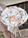 Milky Bloom Yapay Çiçek Buketi | Islak Manolya, Gül ve Şakayık Detaylı