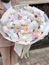 Milky Bloom Yapay Çiçek Buketi | Islak Manolya, Gül ve Şakayık Detaylı
