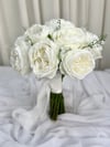Muguet Peony Islak Şakayık Gelin Buketi | Müge Çiçeği Detaylı Beyaz Tasarım