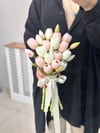 Pembe Beyaz Islak Lale Gelin Buketi | Soft Premium Tasarım
