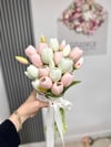 Pembe Beyaz Islak Lale Gelin Buketi | Soft Premium Tasarım