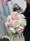 Pembe Beyaz Islak Şakayık Gelin Buketi | Soft Premium Tasarım
