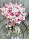 Pink Elegance Pembe Lilyum ve Gül İsteme Seti | 80 Madlen ve Anne Çiçekli