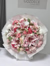 Pink Passion İsteme Buketi Zirve Boy – Lilyumlu Söz & Nişan Buketi