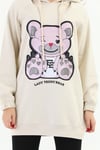 %100 Organik Pamuk Lady Teddy Bear Kapüşonlu Sweatshirt