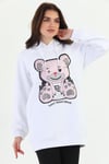%100 Organik Pamuk Lady Teddy Bear Kapüşonlu Sweatshirt