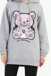 %100 Organik Pamuk Lady Teddy Bear Kapüşonlu Sweatshirt