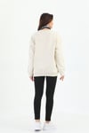 %100 Organik Pamuklu Oversize Sweatshirt V-Yaka