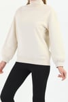Edelle Bej Organik Kadın Sweatshirt Balıkçı Yaka