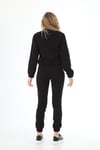 Edelle Dik Yaka Çıt Çıtlı Siyah_Kırmızı Sweatshirt Eşofman Takımı