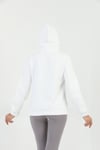 Edelle Kapüşonlu Kanguru Cepli Basic Beyaz Kadın Sweatshirt
