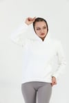 Edelle Kapüşonlu Kanguru Cepli Basic Beyaz Kadın Sweatshirt